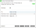 Lookup Customization Wizard with Initial Display check box, Title field, and fields for default options 