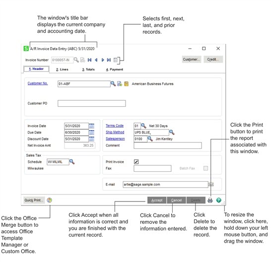 A/P Invoice Data Entry Header tab