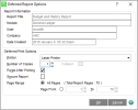 Deferred Report Options window