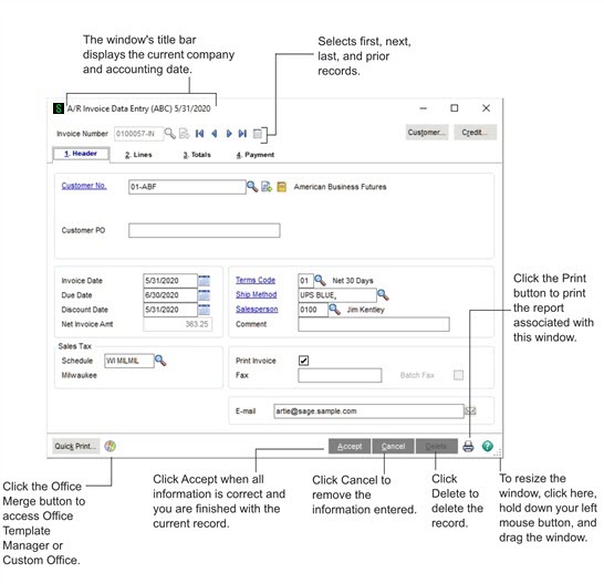 A/P Invoice Data Entry Header tab