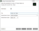 Lookup Customization Wizard with Initial Display check box, Title field, and fields for default options 