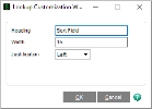 Lookup Customization Wizard - Modify window