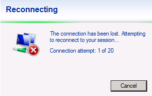 Attempting to reconnect message